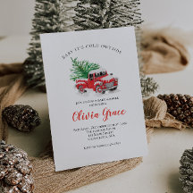 Bebé, frío fuera del Baby Shower de Camión Rojo