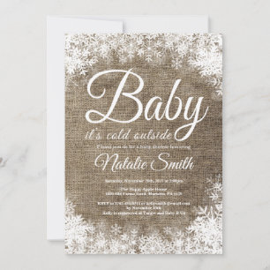 Invitación Bebé, frío fuera del Baby Shower de copos de nieve