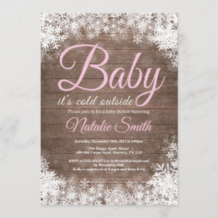 Invitación Bebé, frío fuera del Baby Shower de copos de nieve