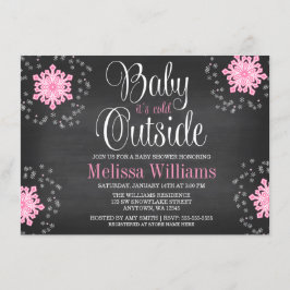 Invitación Bebé, frío fuera del Baby Shower de copos de nieve