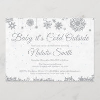 Bebé, frío fuera del Baby Shower de copos de nieve