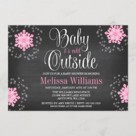 Invitación Bebé, frío fuera del Baby Shower de copos de nieve