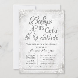 Invitación Bebé, frío fuera del Baby Shower de invierno con c