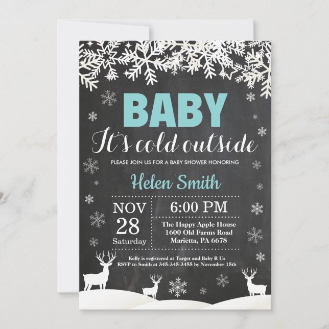 Invitación Bebé, frío fuera del Baby Shower de invierno de lo (Anverso)