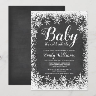 Invitación Bebé, frío fuera del Baby Shower de invierno de ni