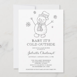 Invitación Bebé, frío fuera del Baby Shower de invierno de Sn