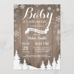 Invitación Bebé, frío fuera del Baby Shower de invierno ruso