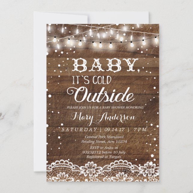 Invitación Bebé, frío fuera del Baby Shower de invierno ruso (Anverso)
