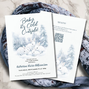 Invitación Bebé, frío fuera del Baby Shower de los conejillos