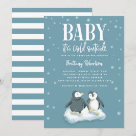 Invitación Bebé, frío fuera del Baby Shower de los Pingüinos