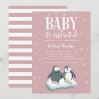 Bebé, frío fuera del Baby Shower de los pingüinos