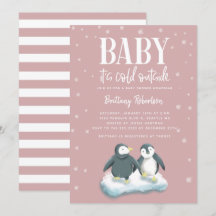 Bebé, frío fuera del Baby Shower de los pingüinos 