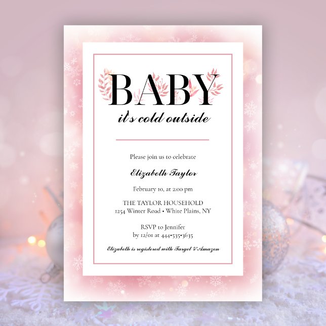 Invitación Bebé, frío fuera del Baby Shower de nieve de invie (Subido por el creador)