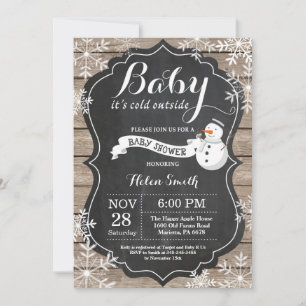 Invitación Bebé, frío fuera del Baby Shower de Snowman