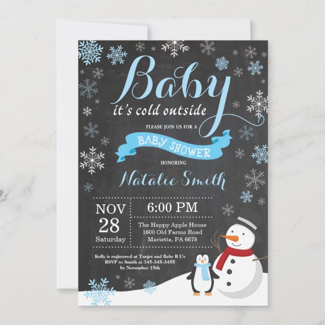 Invitación Bebé, frío fuera del Baby Shower de Winboy (Anverso)