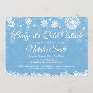 Invitación Bebé, frío fuera del Baby Shower de Winter Blue Bo