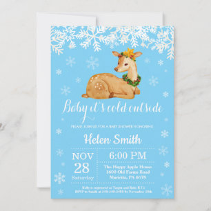 Invitación Bebé, frío fuera del Baby Shower de Winter Deer Bo
