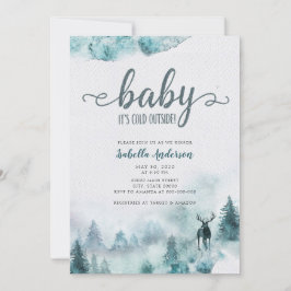 Invitación Bebé, frío fuera del Baby Shower de Woodland