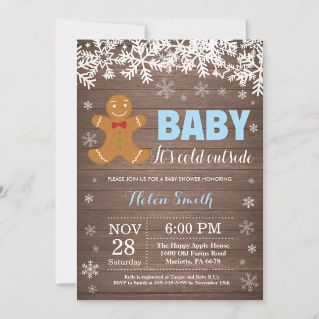 Invitación Bebé, frío fuera del Baby Shower del Hombre del Gi (Anverso)