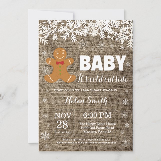 Invitación Bebé, frío fuera del Baby Shower del Hombre del Gi (Anverso)
