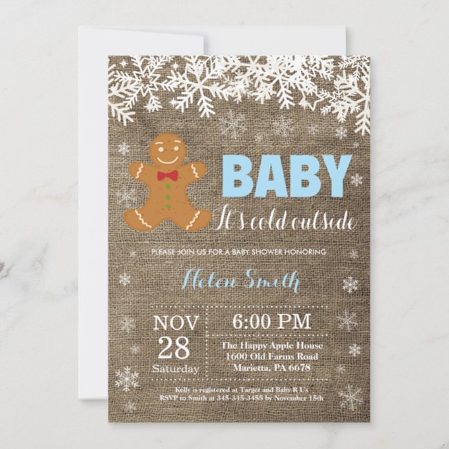 Invitación Bebé, frío fuera del Baby Shower del hombre del pa (Anverso)