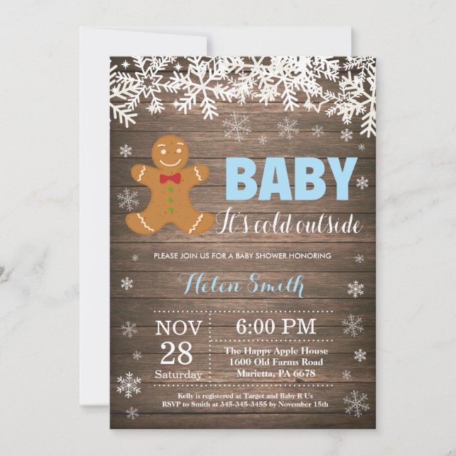 Invitación Bebé, frío fuera del Baby Shower del hombre del pa (Anverso)