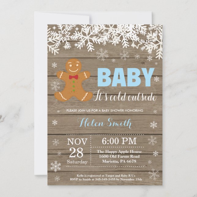 Invitación Bebé, frío fuera del Baby Shower del hombre del pa (Anverso)