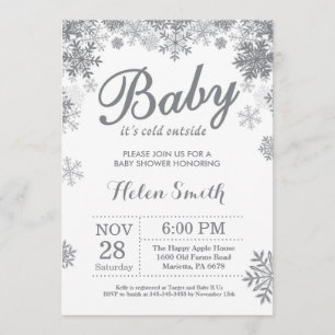 Invitación Bebé, frío fuera del Baby Shower gris invernal