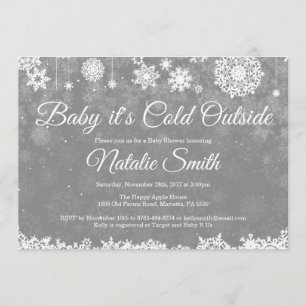 Invitación Bebé, frío fuera del Baby Shower invernal