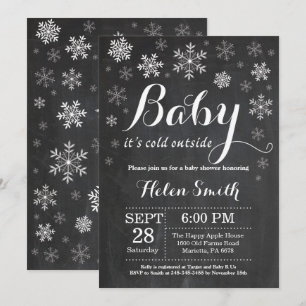 Invitación Bebé, frío fuera del Baby Shower invernal