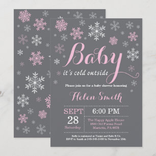 Invitación Bebé, frío fuera del Baby Shower invernal