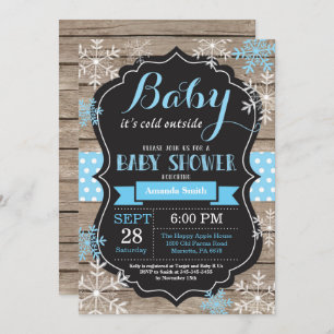 Invitación Bebé, frío fuera del Baby Shower invernal