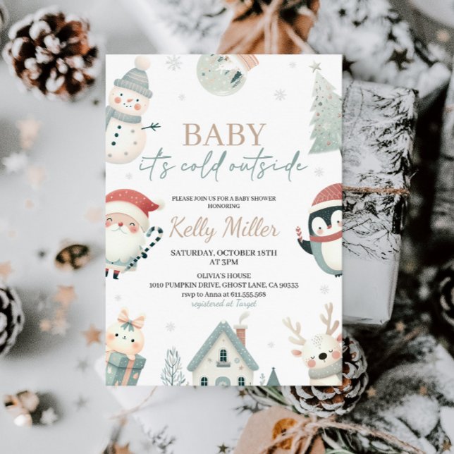 Invitación Bebé, frío fuera del Baby Shower invernal (Subido por el creador)