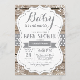 Invitación Bebé, frío fuera del Baby Shower invernal