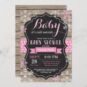 Invitación Bebé, frío fuera del Baby Shower invernal