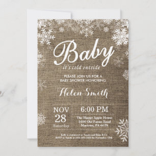 Invitación Bebé, frío fuera del Baby Shower invernal