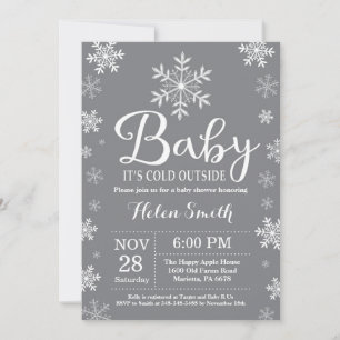 Invitación Bebé, frío fuera del Baby Shower invernal