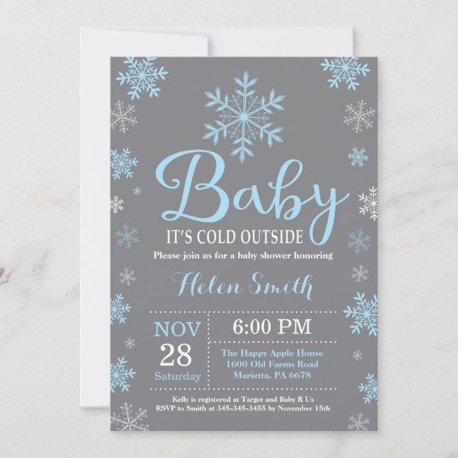 Invitación Bebé, frío fuera del Baby Shower Winboy (Anverso)