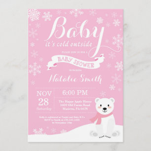 Invitación Bebé, frío fuera del Chica de invierno, Baby Showe