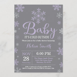Invitación Bebé, frío fuera del Chica de invierno Baby Shower