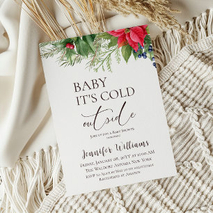 Invitación Bebé, frío fuera del Evergreen Winter Baby Shower