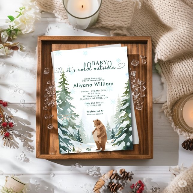 Invitación Bebé, frío fuera del Fiesta de Baby Shower inverna (Subido por el creador)