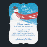 Invitación Bebé, frío fuera del Fiesta de Navidades de Snowma<br><div class="desc">Personalice esta tierna invitación a la fiesta navideña Snowman de 5" x 7". Haga clic en el botón Personalizar para cambiar la copia y/o los tipos de letra de esta tarjeta de corchetes de corchete única (o pruebe otras opciones de 5 x 7)! Un muñeco de nieve con un gorra...</div>