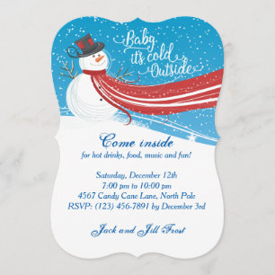 Invitación Bebé, frío fuera del Fiesta de Navidades de Snowma