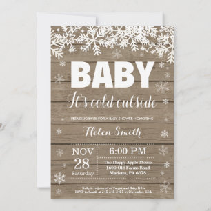 Invitación Bebé, frío fuera del invierno, Baby Shower de copa