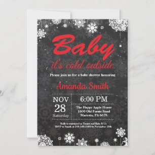 Invitación Bebé, frío fuera del invierno, Baby Shower de copa