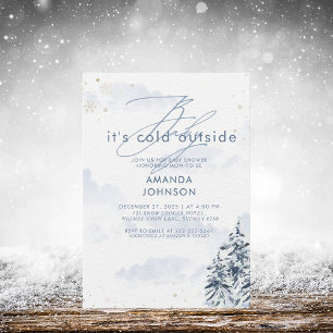 Invitación Bebé, frío fuera del invierno, Baby Shower Evergre