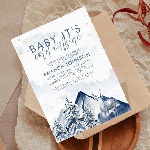 Invitación Bebé, frío fuera del invierno, Baby Shower Evergre