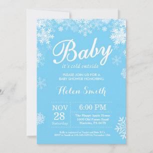 Invitación Bebé, frío fuera del invierno, Blue Boy Baby Showe