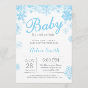 Invitación Bebé, frío fuera del invierno, Blue Boy Baby Showe
